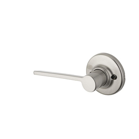 Kwikset Ladera Half Dummy Door Lever with Round Rose in Satin Nickel