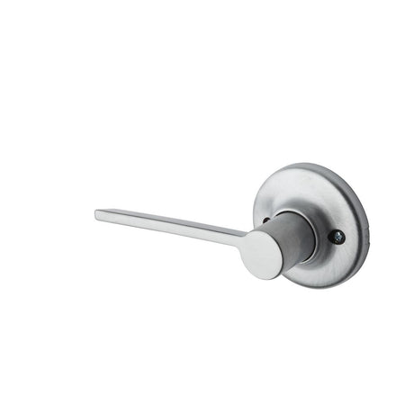 Kwikset Ladera Half Dummy Door Lever with Round Rose in Satin Chrome