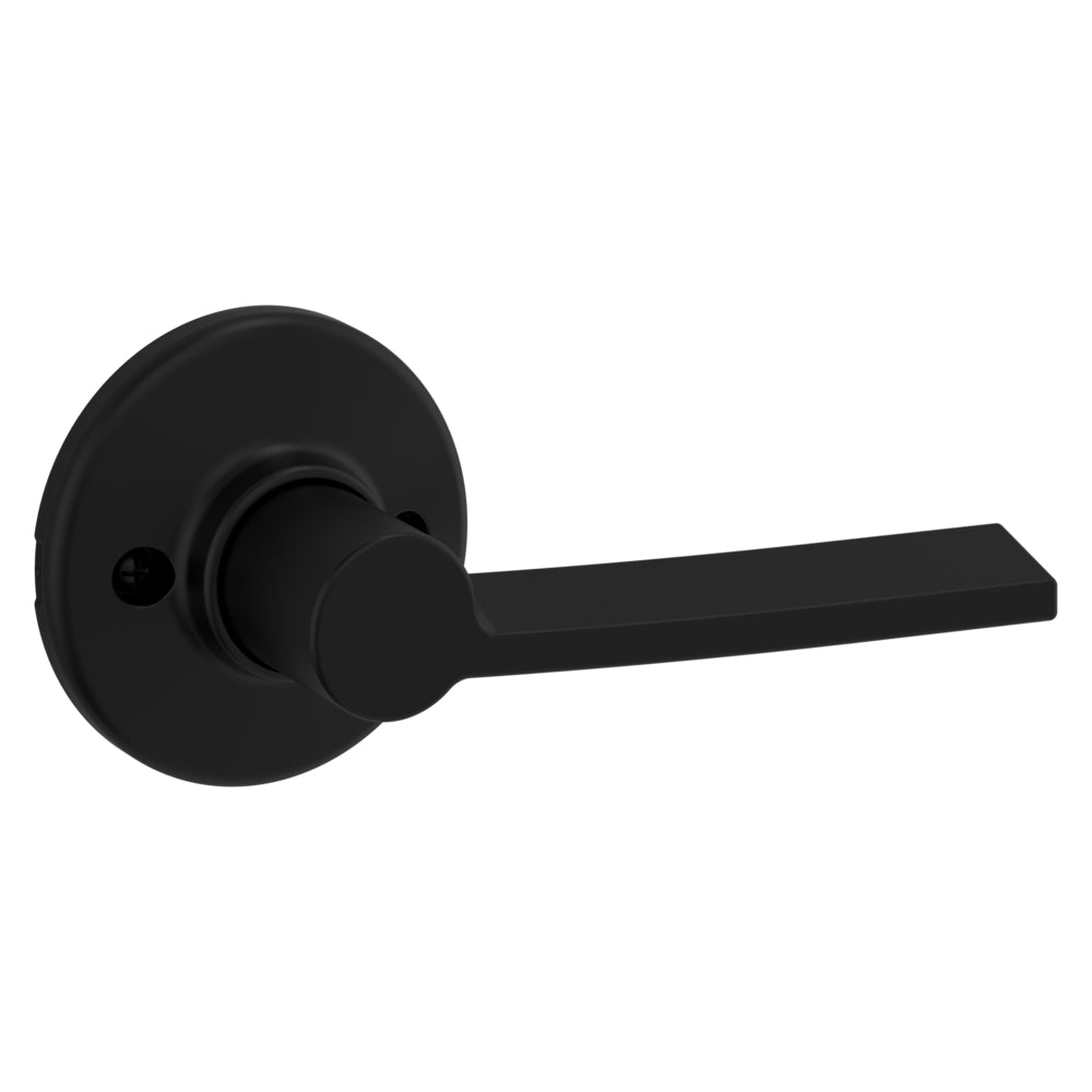 Kwikset Ladera Half Dummy Door Lever with Round Rose in Matte Black