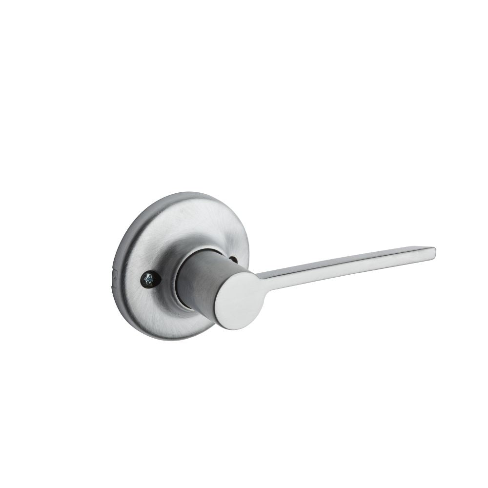 Kwikset Ladera Half Dummy Door Lever with Round Rose in Satin Chrome