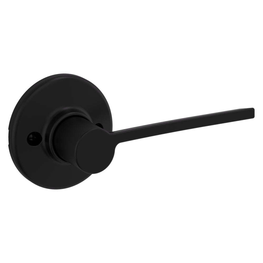 Kwikset Ladera Half Dummy Door Lever with Round Rose in Matte Black