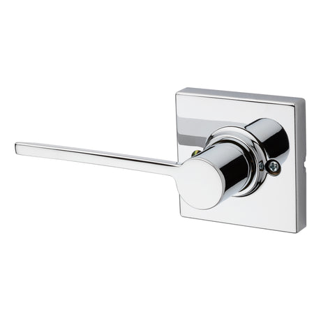 Kwikset Ladera Half Dummy Door Lever with Square Rose in Bright Chrome