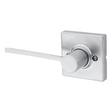 Kwikset Ladera Half Dummy Door Lever with Square Rose in Satin Chrome