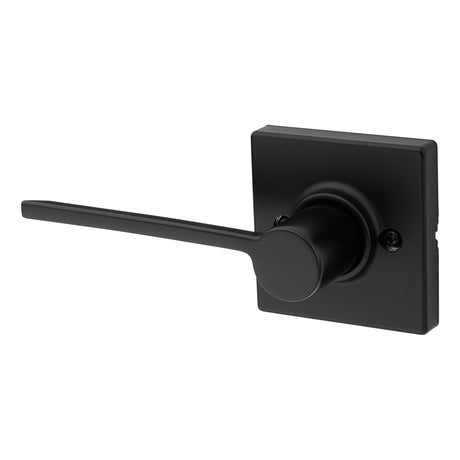 Kwikset Ladera Half Dummy Door Lever with Square Rose in Matte Black