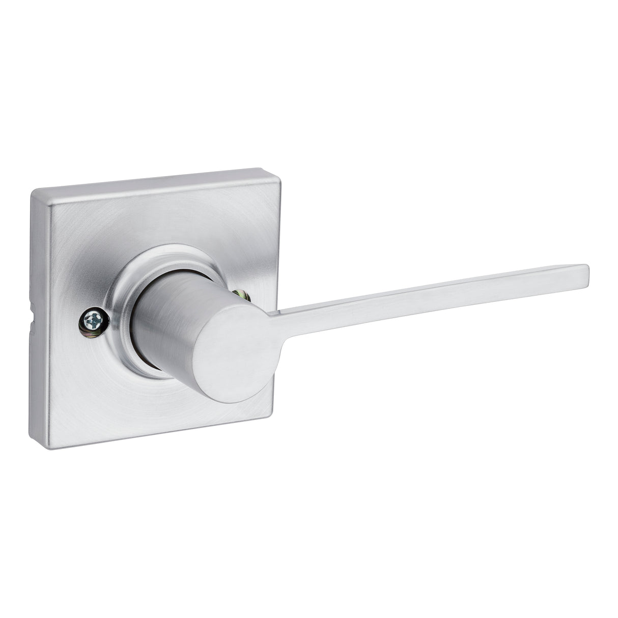 Kwikset Ladera Half Dummy Door Lever with Square Rose in Satin Chrome