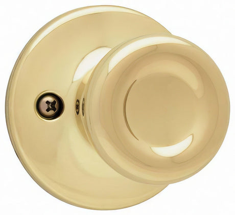 Kwikset 488T-3 polished brass single dummy door knob
