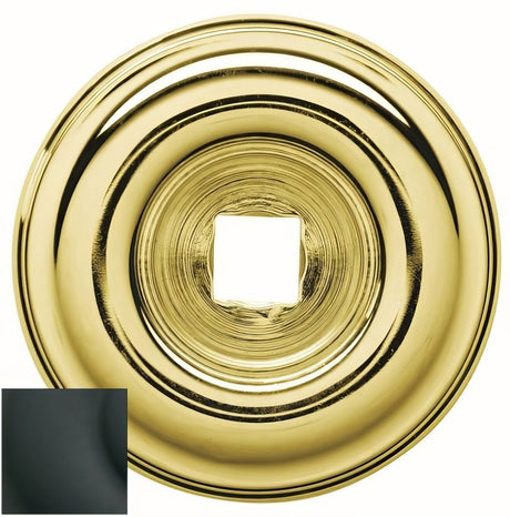 Baldwin 4902190 satin black cabinet knob backplate