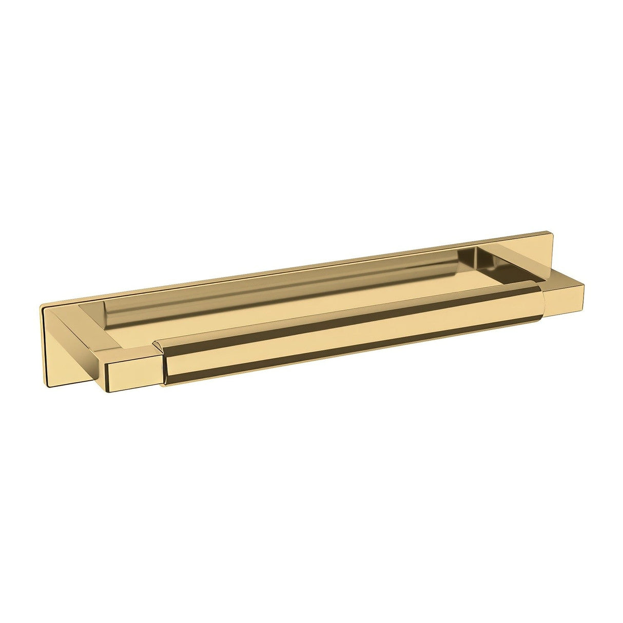 Baldwin 4927031 unlacquered brass cabinet pull backplate