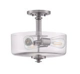 Craftmade 49853-BNK-C brushed polished nickel convertible semi flush