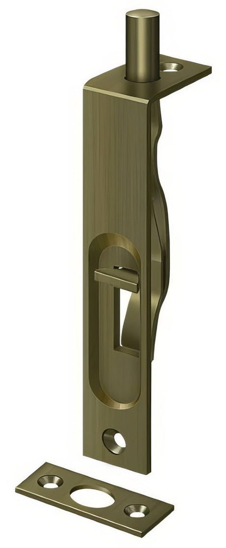 Deltana 4FBS5 antique brass flush bolt