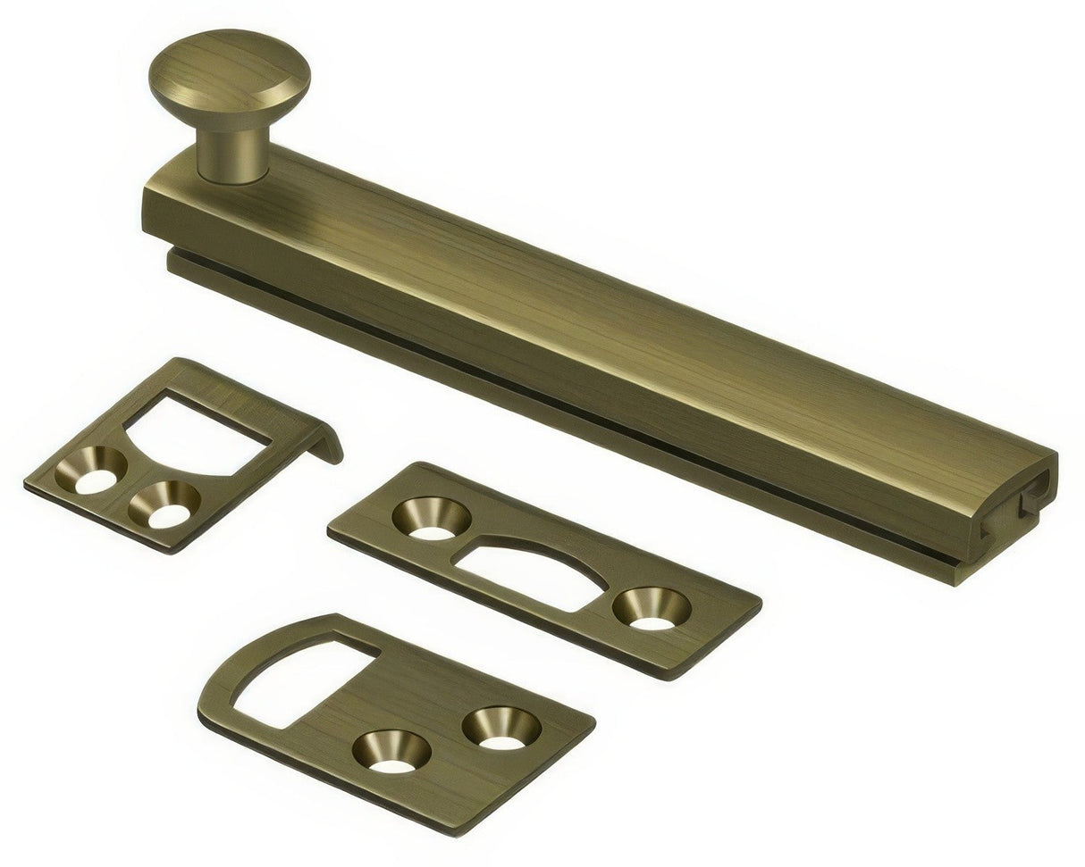 Deltana 4SBCS5 antique brass surface bolt