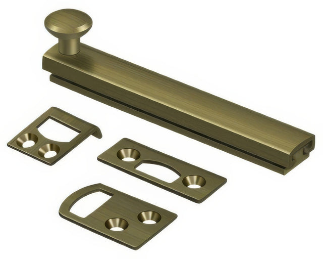 Deltana 4SBCS5 antique brass surface bolt
