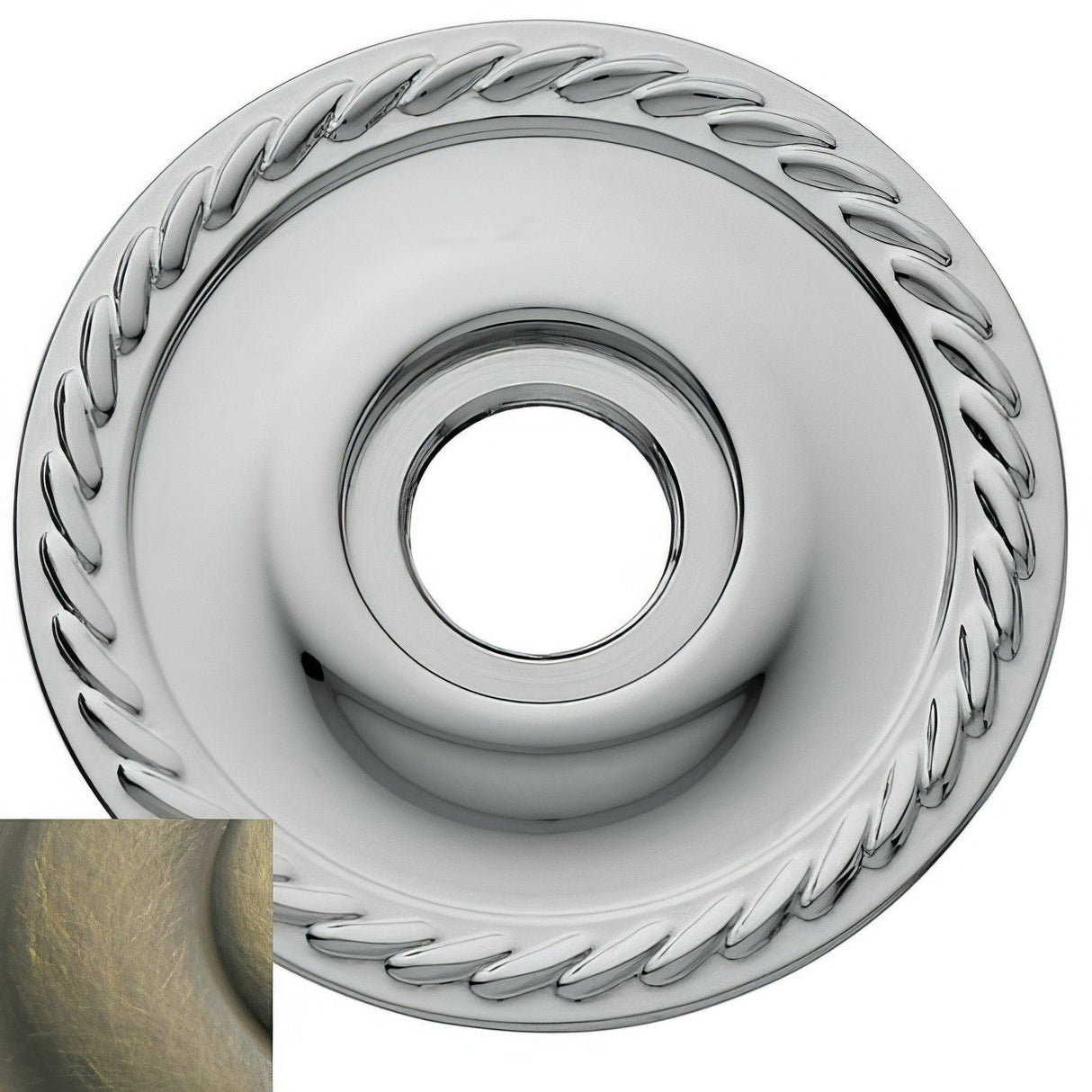 Baldwin 5004050IDM satin brass and black rosette