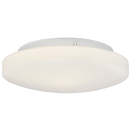 Access Lighting 50160-WH/OPL OrionÂ flushmount light in satin stainless, front view