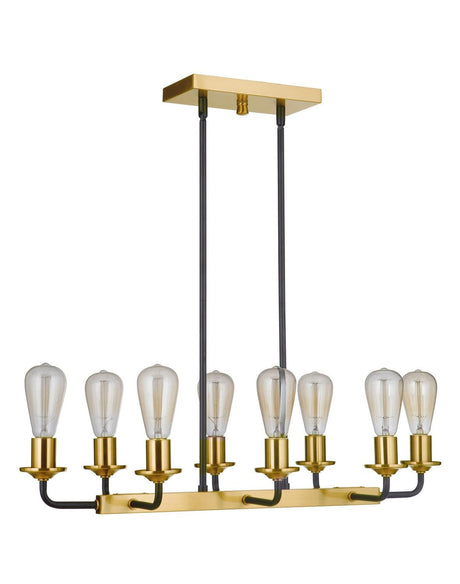 Craftmade 50378-FBSB-FB Randolph 8 Light Island Flat Black / Satin Brass