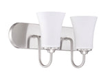 Craftmade 50402-BNK-WG-WG Gwyneth 2 Light Vanity Brushed Polished Nickel