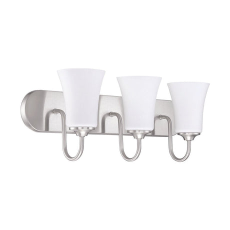Craftmade 50403-BNK-WG-WG Gwyneth 3 Light Vanity Brushed Polished Nickel