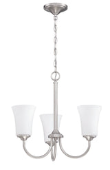 Craftmade 50423-BNK-WG-WG Gwyneth 3 Light Chandelier Brushed Polished Nickel