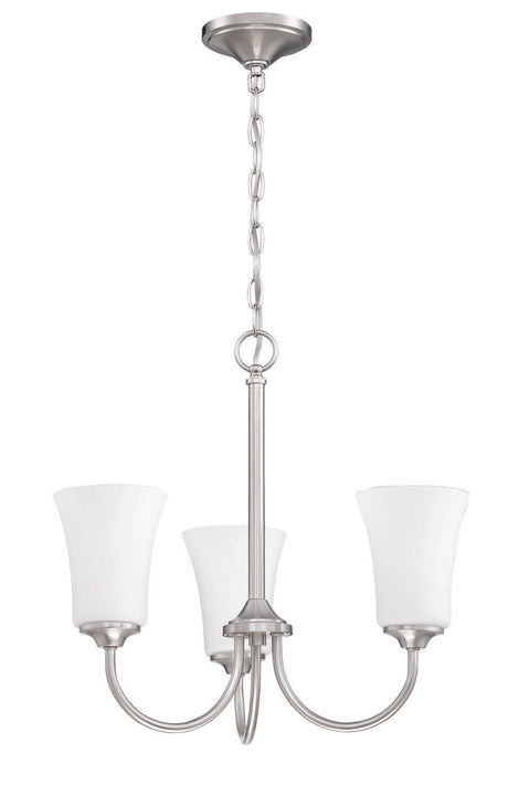 Craftmade 50423-BNK-WG-WG Gwyneth 3 Light Chandelier Brushed Polished Nickel