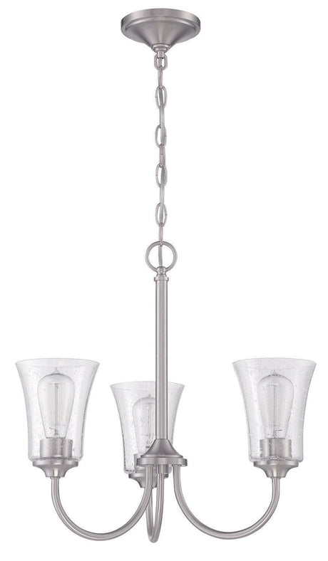 Craftmade 50423-BNK Gwyneth 3 Light Chandelier Brushed Polished Nickel