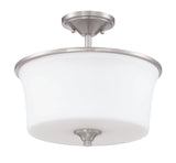 Craftmade 50452-BNK-WG-WG Gwyneth 2 Light Convertible Semi Flush Brushed Polished Nickel
