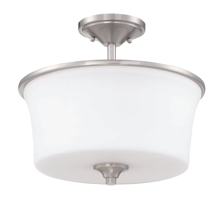 Craftmade 50452-BNK-WG-WG Gwyneth 2 Light Convertible Semi Flush Brushed Polished Nickel