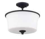 Craftmade 50452-FB-WG-WG Gwyneth 2 Light Convertible Semi Flush Flat Black