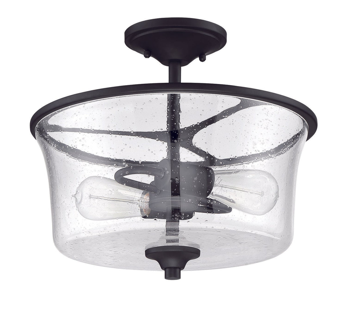 Craftmade 50452-FB flat black convertible semi flush