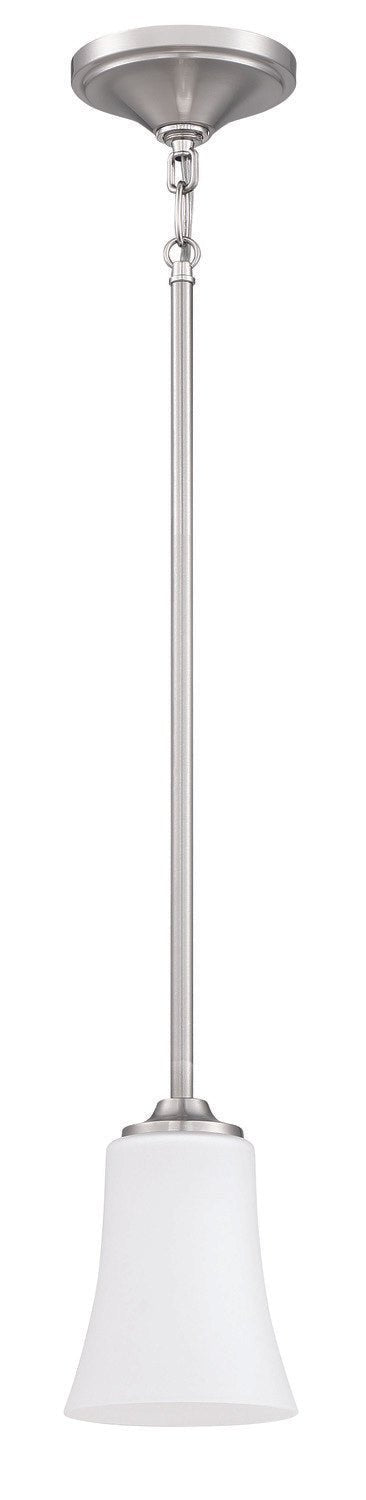 Craftmade 50491-BNK-WG-WG Gwyneth 1 Light Mini Pendant Brushed Polished Nickel