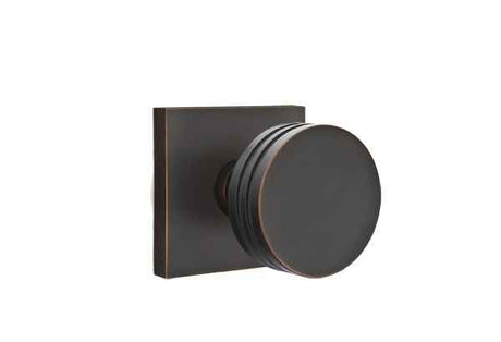 Emtek Knob Dummy Pair with Square Rose for 1-1/4" to 2" Door - Reversible in Oil Rubbed Bronze