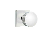 Emtek Knob Dummy Pair with Square Rose for 1-1/4" to 2" Door - Reversible in Polished Chrome