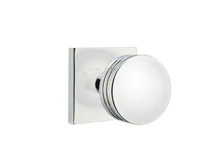 Emtek Knob Dummy Pair with Square Rose for 1-1/4" to 2" Door - Reversible in Polished Chrome