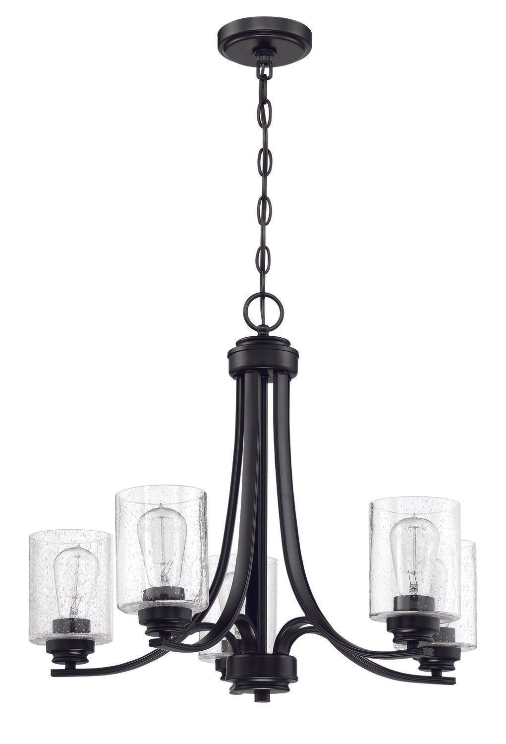 Craftmade 50525-FB flat black chandelier