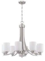 Craftmade 50528-BNK-WG brushed polished nickel chandelier