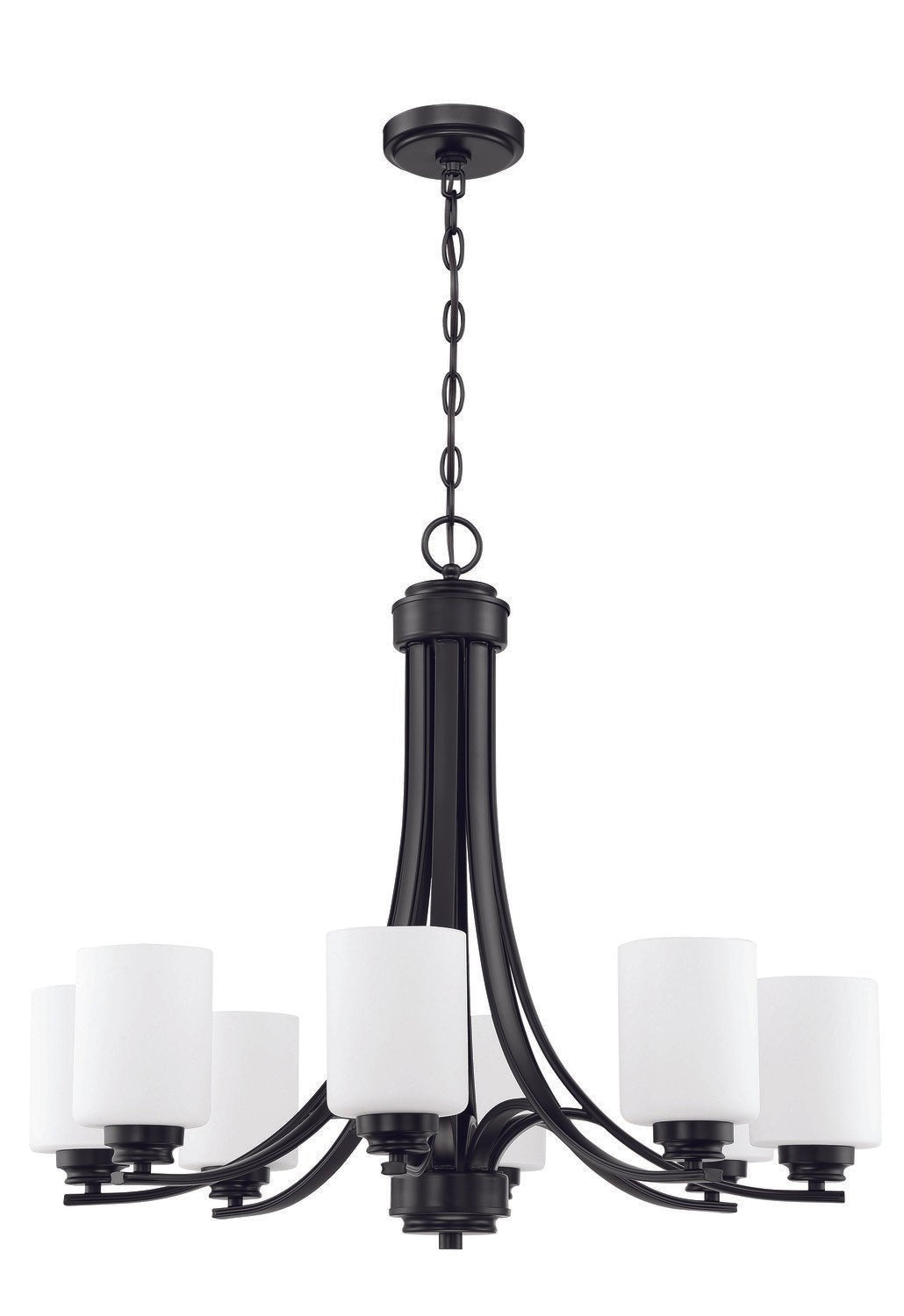 Craftmade 50528-FB-WG flat black chandelier