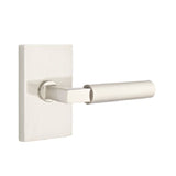 Emtek Lever Dummy Pair with Modern Rectangular Rose for 1-1/4" to 2" Door in Satin Nickel