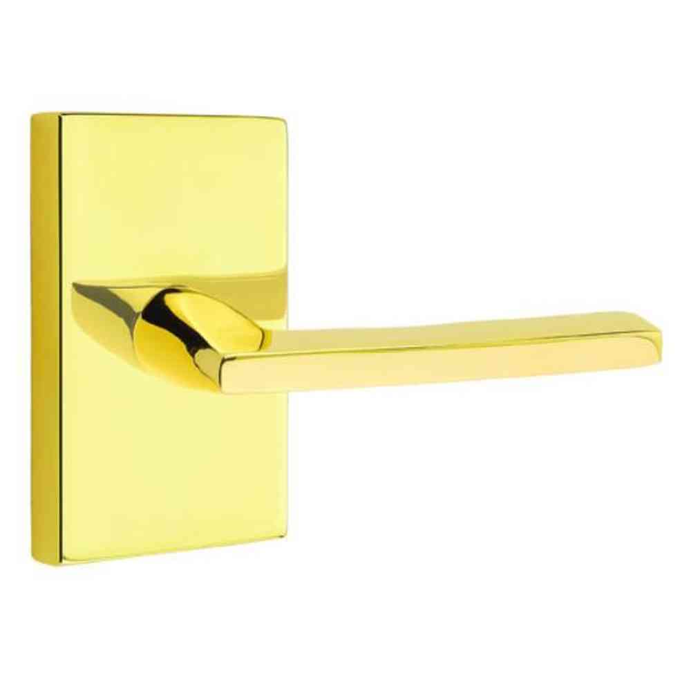 Emtek 5052HLOUS3NL unlacquered brass dummy door lever