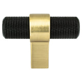 Berenson 5054-455MDB-P matte black and modern brushed gold t shaped cabinet knob