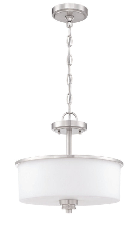 Craftmade 50552-BNK-WG brushed polished nickel convertible semi flush