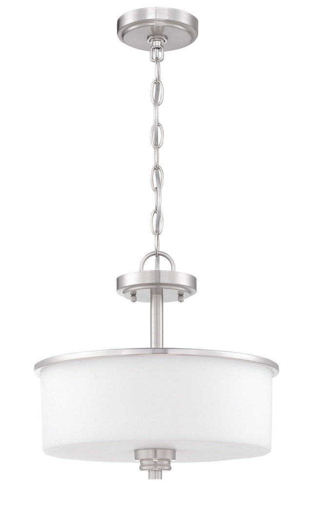 Craftmade 50552-BNK-WG brushed polished nickel convertible semi flush