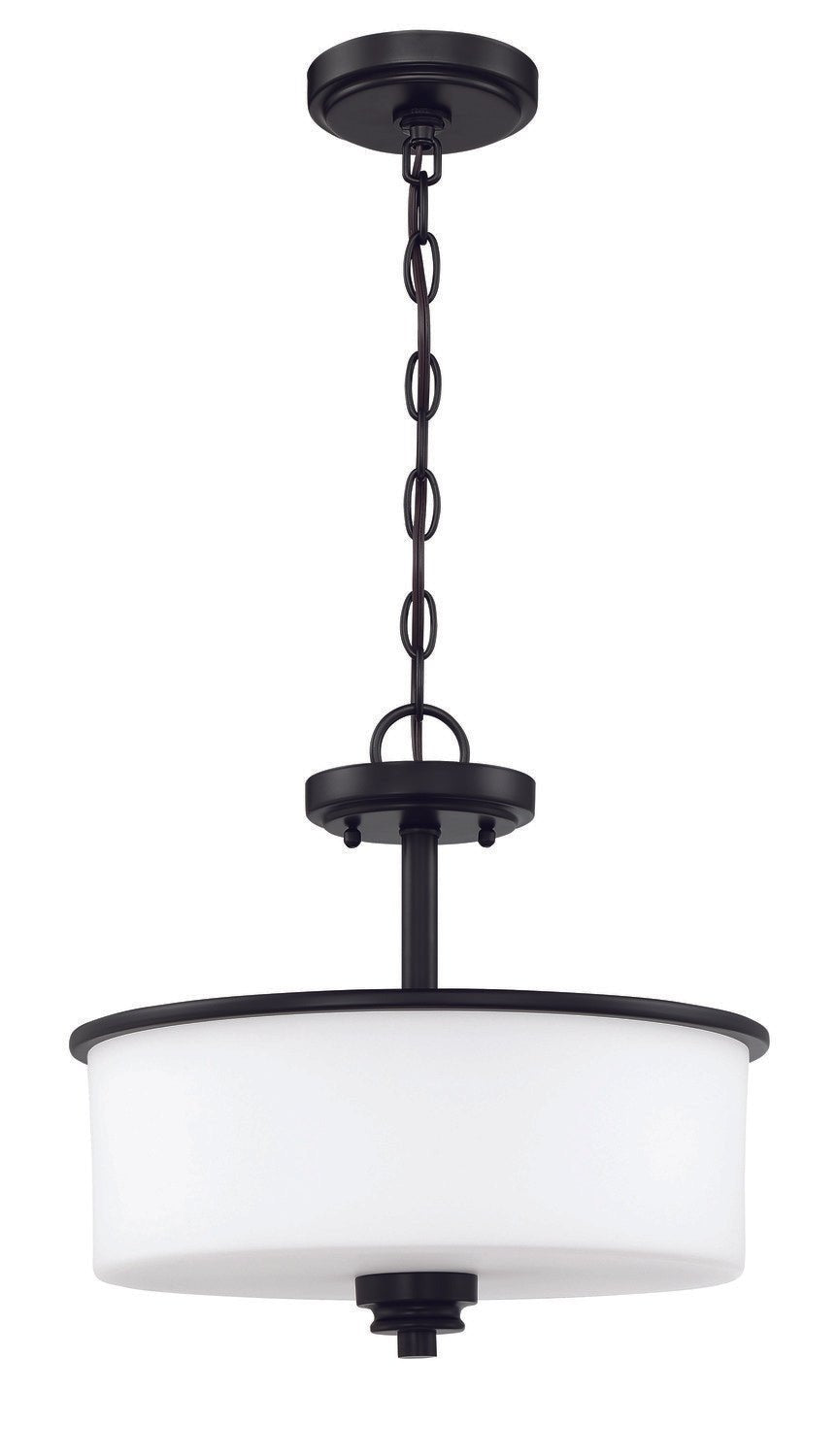 Craftmade 50552-FB-WG flat black convertible semi flush