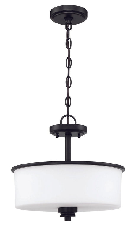 Craftmade 50552-FB-WG flat black convertible semi flush