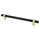 Berenson 5058-455MDB-P matte black and modern brushed gold bar cabinet pull