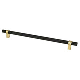 Berenson 5059-455MDB-P matte black / modern brushed gold cabinet pull / appliance pull