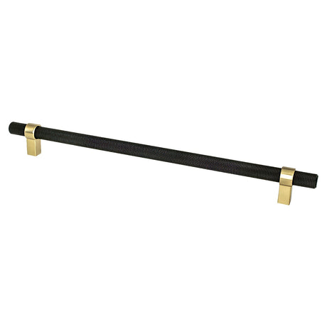 Berenson 5059-455MDB-P matte black / modern brushed gold cabinet pull / appliance pull