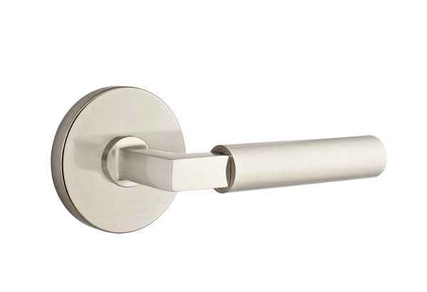 Emtek Lever Dummy Pair with Disk Rose for 1-1/4" to 2" Door in Satin Nickel