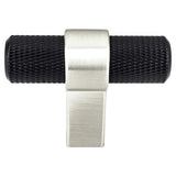 Berenson 5060-455BPN-P matte black and brushed nickel t shaped cabinet knob