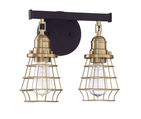 Craftmade 50602-FBSB flat black / satin brass vanity