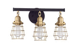 Craftmade 50603-FBSB flat black / satin brass vanity