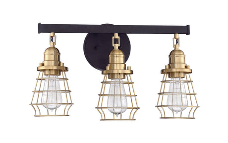Craftmade 50603-FBSB flat black / satin brass vanity